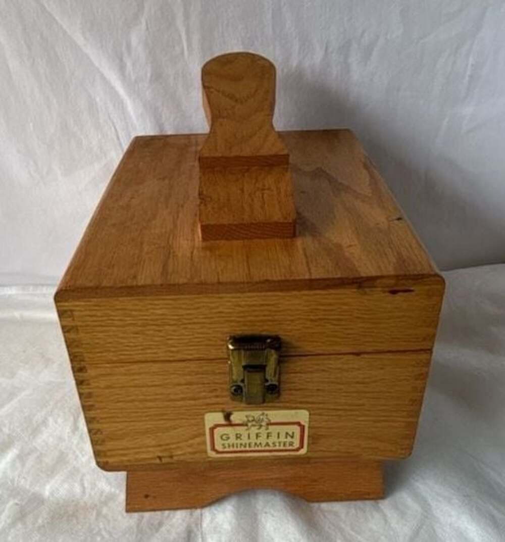Vintage Griffin Shinemaster Wooden Shoe Shine Box